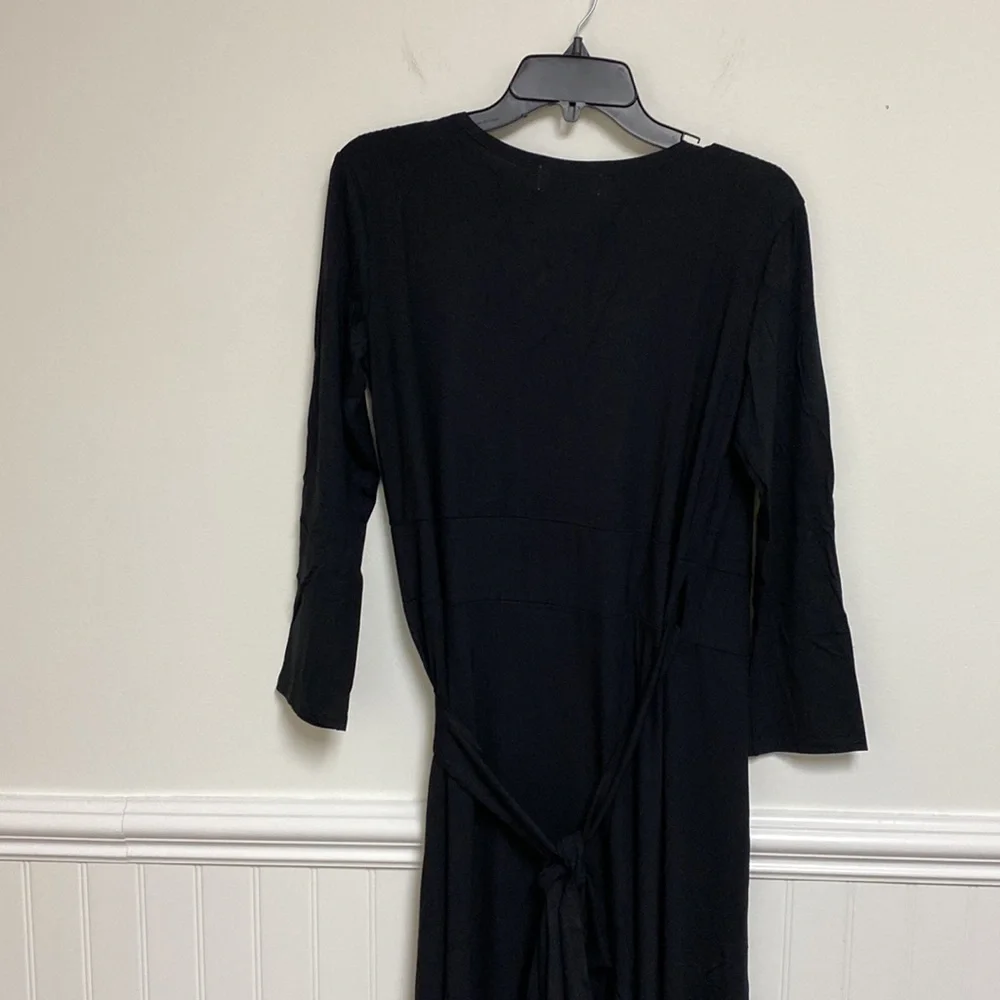 Maggie Tang Long Wrap Dress Black Size Large - Picture 6 of 6
